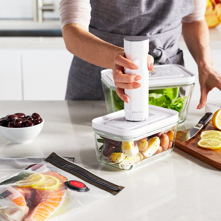 Zwilling Dish Glass Zwilling Fresh & Save Vacuum Starter Pack Borosilicate Glass 7 Piece White (7042284748889)