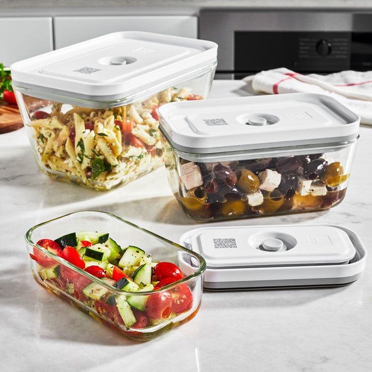 Zwilling Dish Glass Zwilling Fresh & Save Vacuum Starter Pack Borosilicate Glass 7 Piece White (7042284748889)